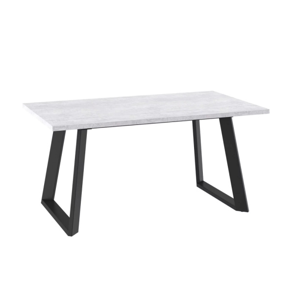 Стол LOFT LUX-160, раздвижной 160(205)х90, СЕРЫЙ СЛАНЕЦ/ЧЕРНЫЙ